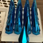 Universal bijon kapağı sivri (mermi) 17mm parlak mavi 20'!i set Kopya