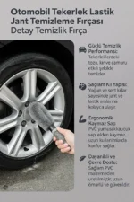Otomobil Tekerlek Lastik Jant Temizleme Fırçası Detay Temizlik Fırça cin699 - Görsel 4