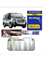 Carub Ön Cam Güneşlik Vantuzlu Mavi Büyük Boy 145*70 CM - Görsel 2