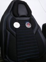 Siyah Mavi Çizgili Sportif Keten Oto Koltuk Kılıfı - Görsel 2