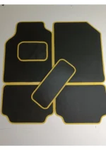 Halı Oto Paspas Seti Siyah Sarı Kenar 5 Parça Set