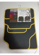 Halı Oto Paspas Seti Siyah Sarı Kenar 5 Parça Set - Görsel 2