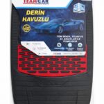 Team Car 3D Derin Havuzlu Universal Oto Paspas Seti – Kırmızı Siyah