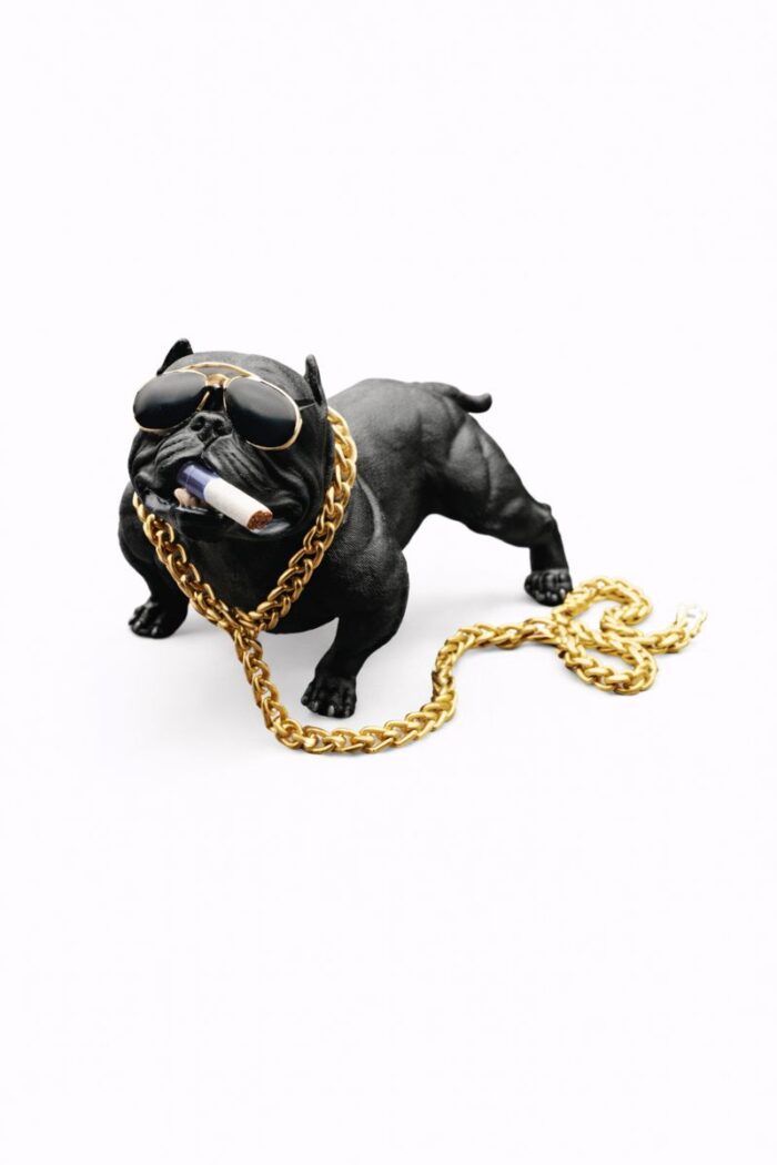 Araç İçi Torpido Üstü Simülasyon Pitbull Köpek Dekorasyon (SİYAH) - Görsel 2