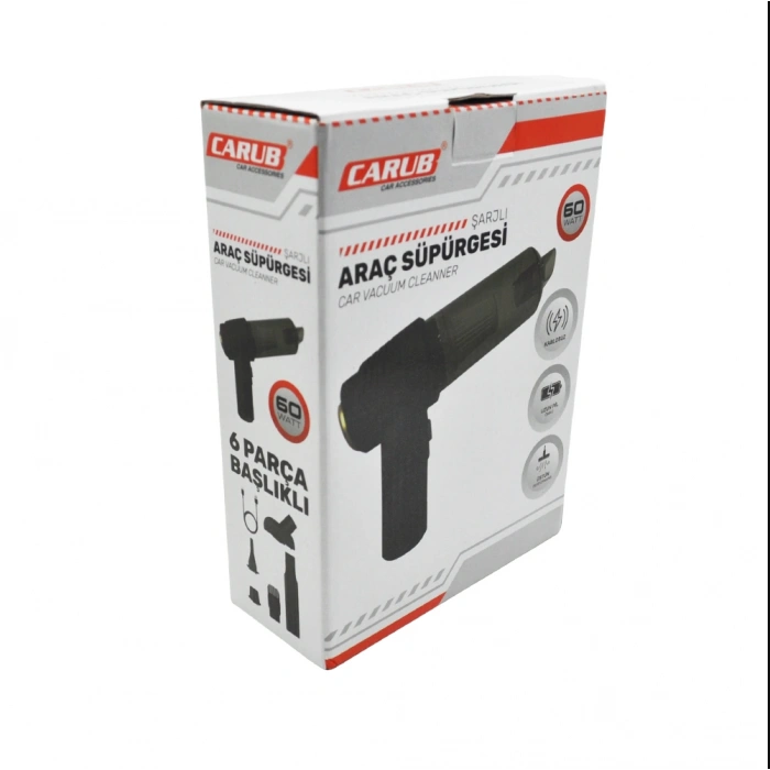 toptan-arac-ici-sarjli-supurge-60watt-yuksek-guc-uzun-sarj-46175069-sw1002sh1000 (1) Carub Şarjlı Araç Süpürgesi CRB-0909011 60W - Görsel 1