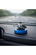 Araç İçi Güneş Enerjili Helikopter Model Pervaneli Oto Parfümü – Torpido Üstü Dekoratif Koku (Mavi)