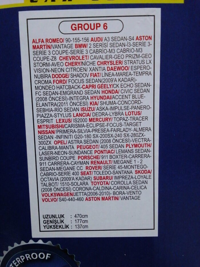 Asya Lexus Ct Branda Su Geçirmez Müflonlu Dört Mevsim Branda No:6 - Görsel 2