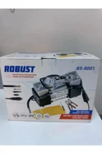 ROBUST Hava Kompresörü 12v Büyük Metal Gövde Çift Pistonlu çakmaklıklı Araba Lastik Bot Şişirme Kompresörü