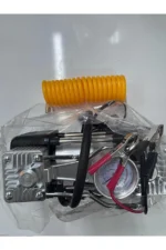 ROBUST Hava Kompresörü 12v Büyük Metal Gövde Çift Pistonlu çakmaklıklı Araba Lastik Bot Şişirme Kompresörü - Görsel 3