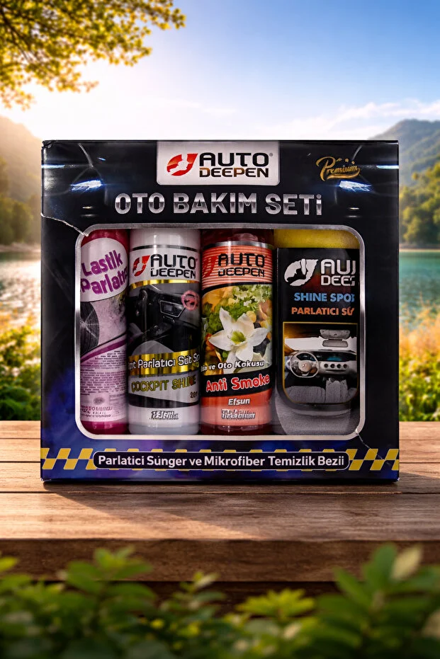 1_org_zoom - 2026-04-24T160311.225 Auto Deepen Yazlık Oto Bakım Seti 5x200ml, Lastik Parlatıcı, Kokpit Parlatıcı, Oto Kokusu - Görsel 1