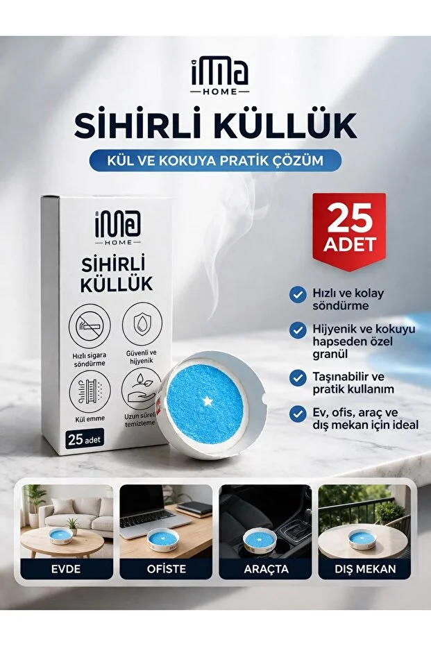 1_org_zoom - 2026-05-02T110749.781 İMA Home Sihirli Küllük 25 Adet Dumansız Kokusuz Kül Toplayıcı Taşınabilir Hijyenik Masa Üstü Küllük - Görsel 1